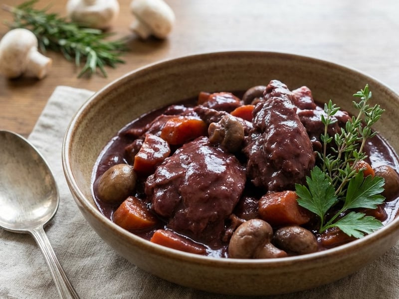 Coq au Vin | Französischer Klassiker in Rotwein