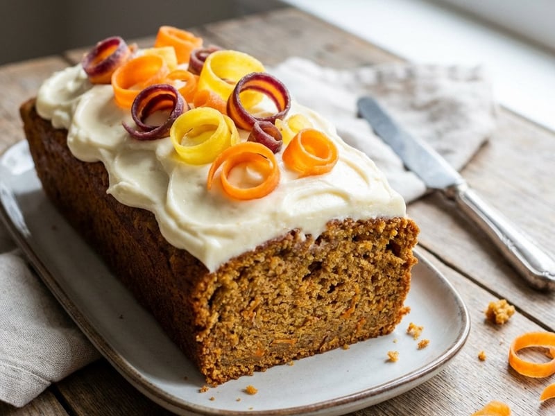 Karottenkuchen mit kandierten Karotten