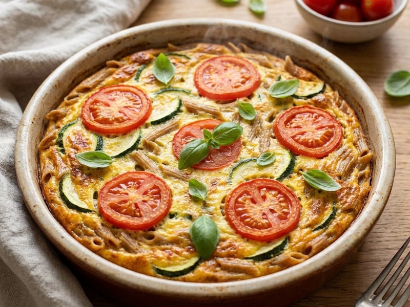 Frittata mit Zucchini und Pasta