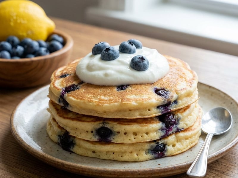 Joghurt-Pancakes mit Blaubeeren