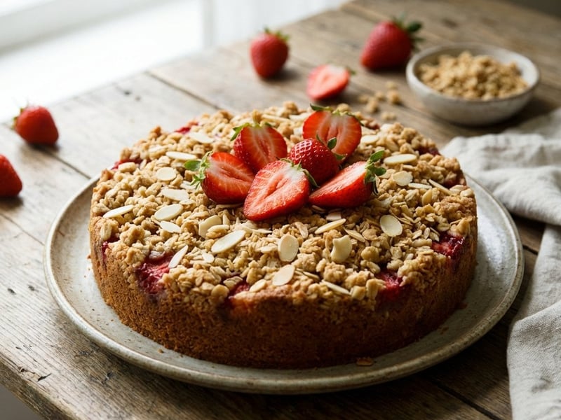Erdbeerkuchen mit Haferflocken-Streuseln