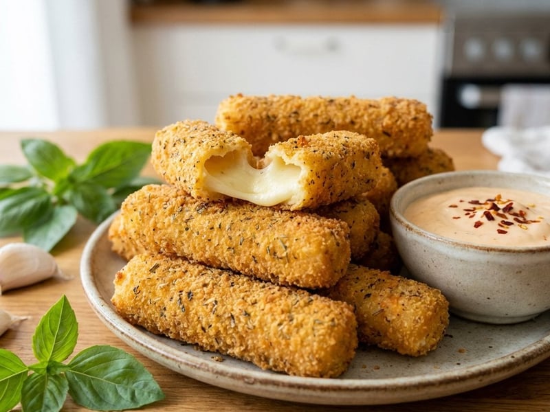 Mozzarella-Sticks mit geräuchertem Paprika-Dip