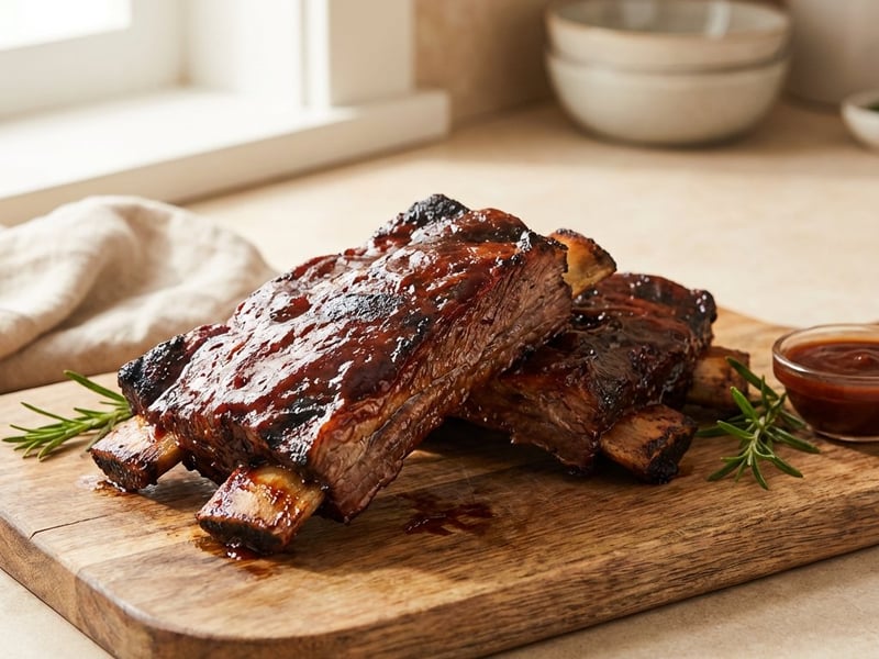 Rinderrippen mit BBQ-Sauce