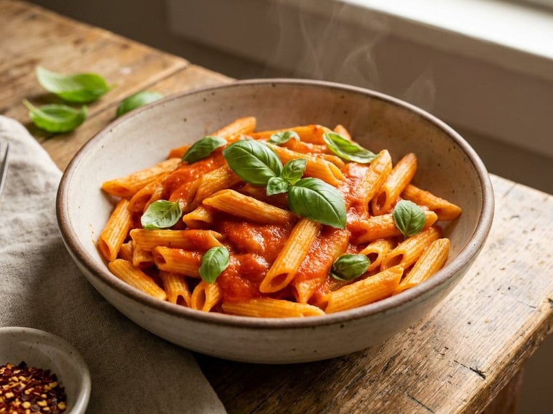 Penne mit Paprika-Tomaten-Sauce