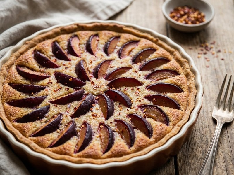 Pflaumenkuchen mit Pfeffer-Frangipane