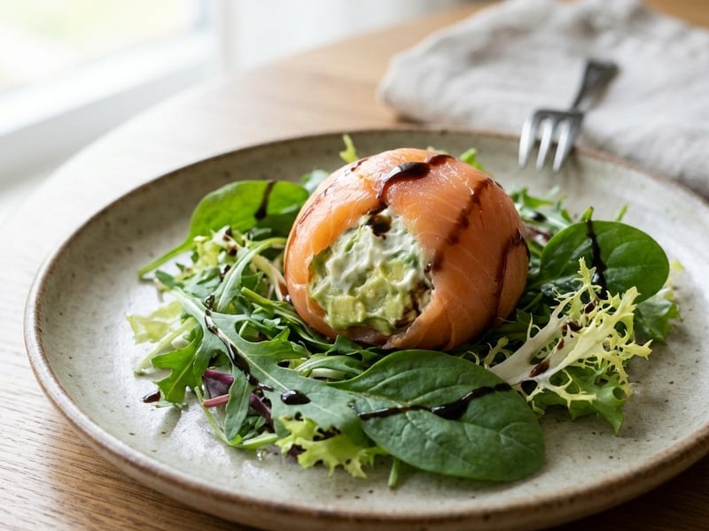 Salat mit geräuchertem Lachs | Edle Vorspeise