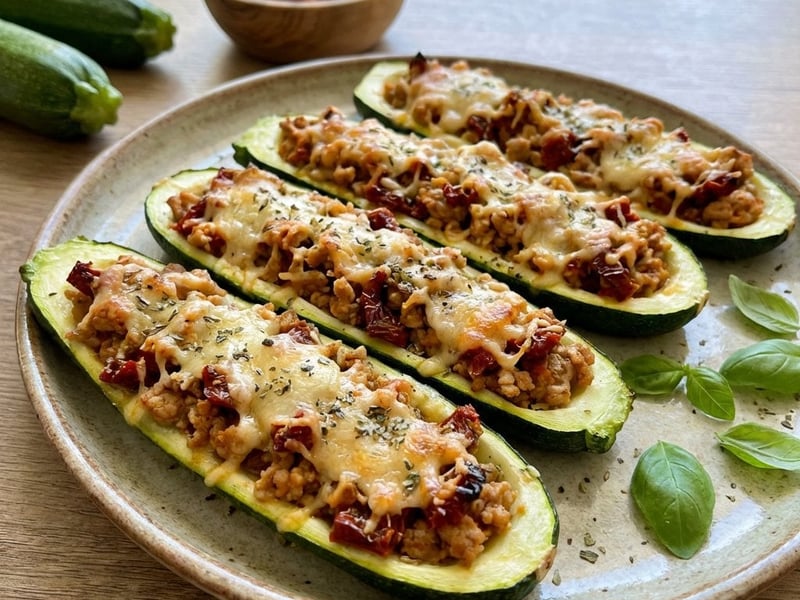 Überbackene Zucchini mit Hackfleisch | Low-Carb & Fit
