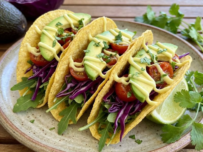Vegetarische Tacos mit Limetten-Mayonnaise