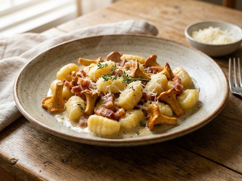Hausgemachte Gnocchi mit Pfifferlingen und Pecorino