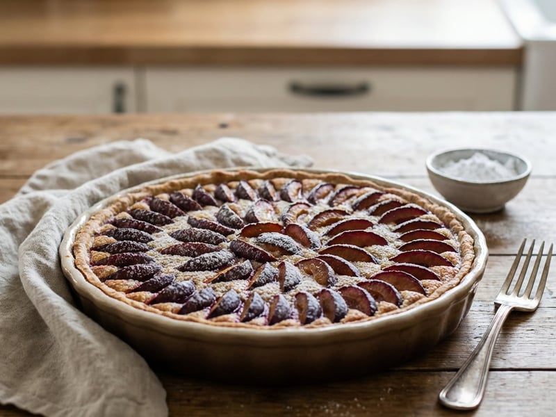 Pflaumenkuchen mit Pfeffer-Frangipane | Gourmet-Dessert