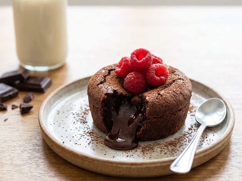 Veganes Schokoladen-Lava-Dessert | Flüssiger Kern