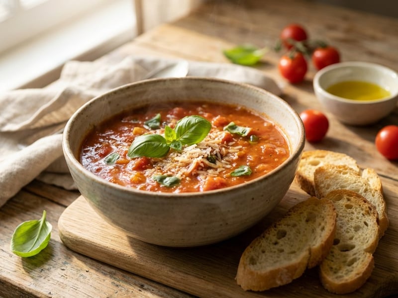 Tomatensuppe mit Basilikum