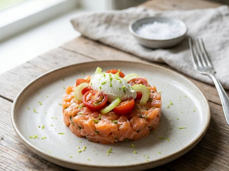 Lachstatar mit Frischkäse und Limette