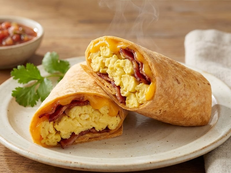 Tortilla Wrap mit Speck und Ei