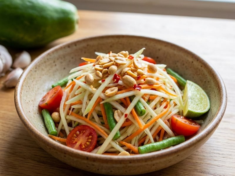 Authentic Papaya Salad | Som Tam Vegan