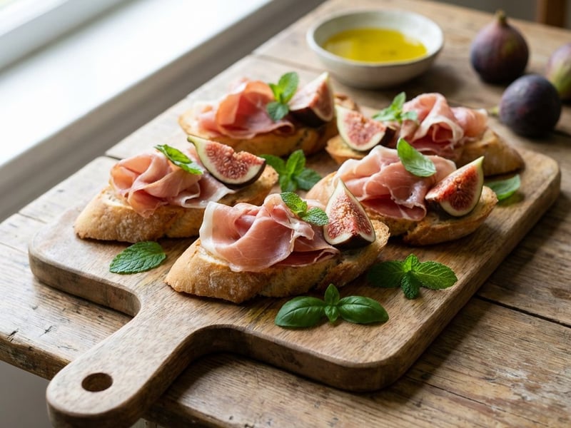 Crostini mit Prosciutto Crudo und Feigen