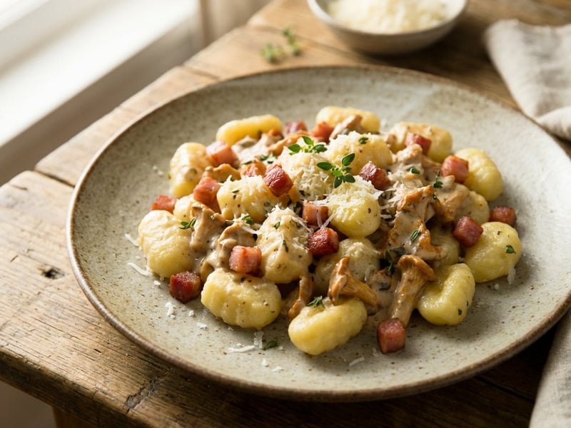 Hausgemachte Gnocchi mit Pfifferlingen und Pecorino