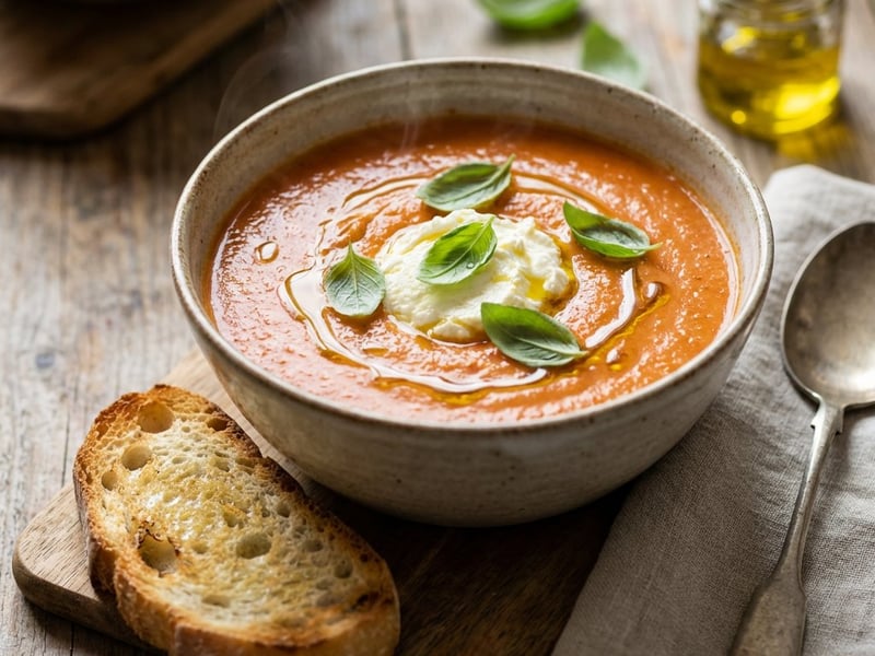 Tomatensuppe mit Basilikum
