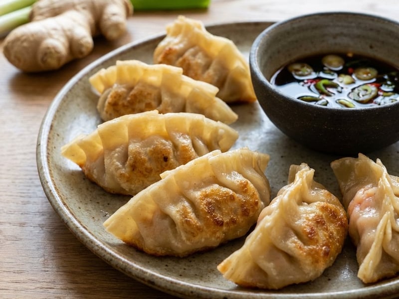 Asiatische Garnelen-Dumplings mit Dip