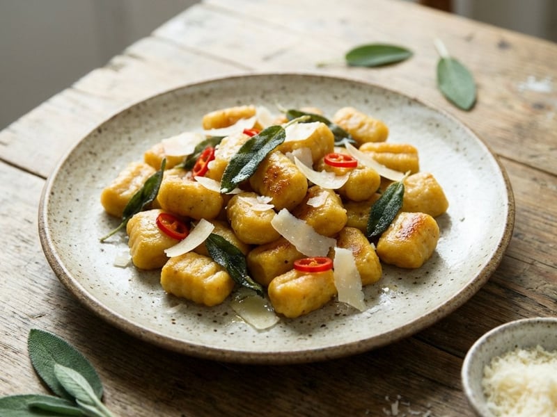 Kürbis-Gnocchi mit Chili und Salbei