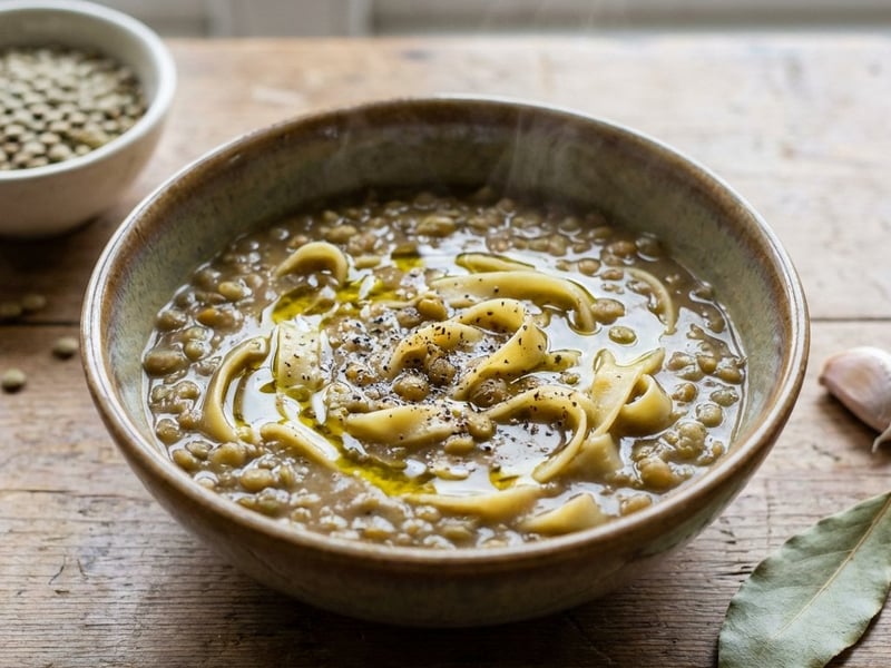 Hearty Lentil Soup with Tagliatelle