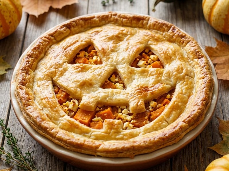 Herzhafter Halloween-Kürbiskuchen