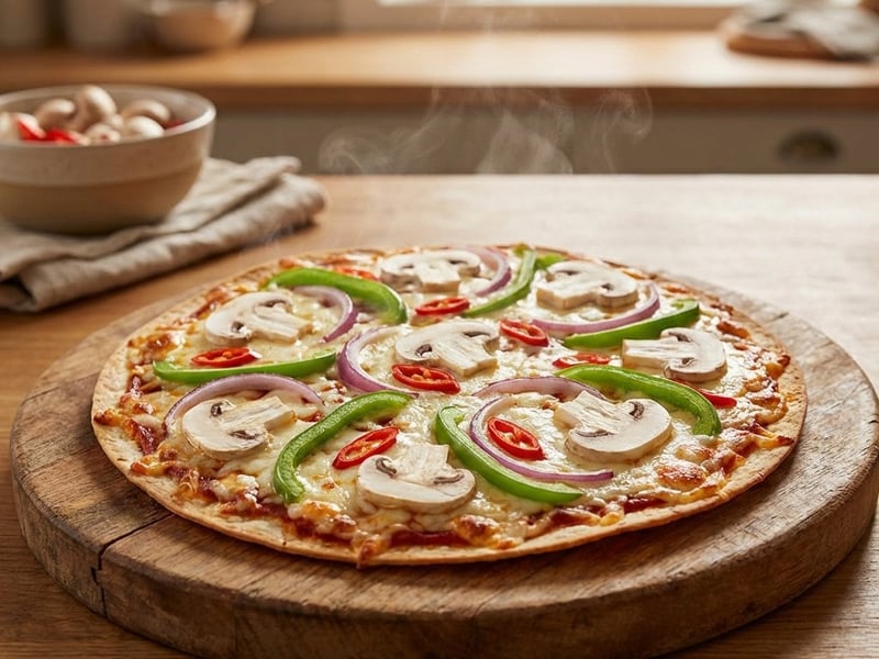 Schnelle Tortilla-Pizza mit Gemüse
