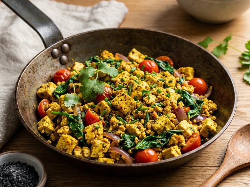 Veganes Rührei aus Tofu | Proteinreiches Frühstück