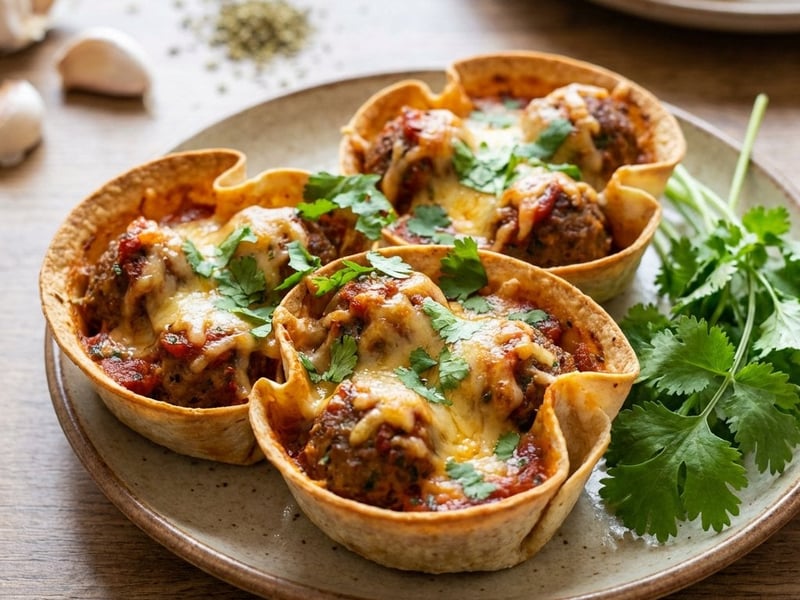 Tortilla-Muffins mit Hackfleisch