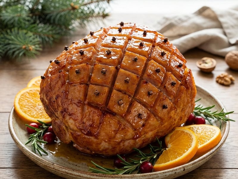 Weihnachtlicher Krustenbraten mit Ahornsirup-Glasur