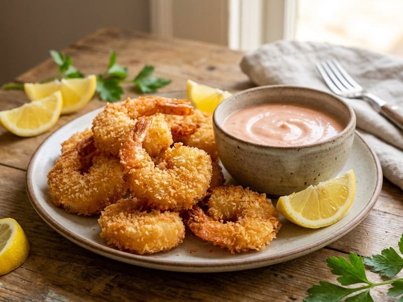 Garnelen in Panko-Panade mit Cocktail-Dressing