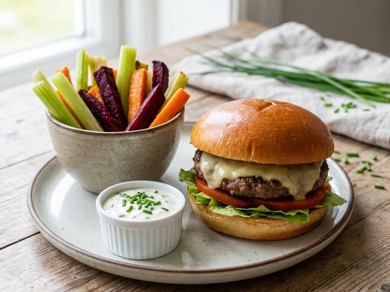 Burger mit Gemüsepommes