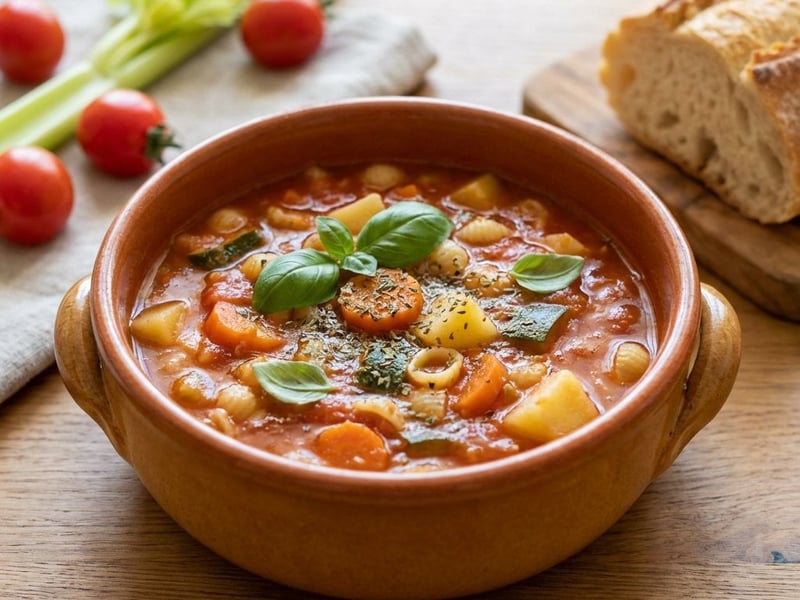 Herzhafte Minestrone mit Pasta-Muscheln