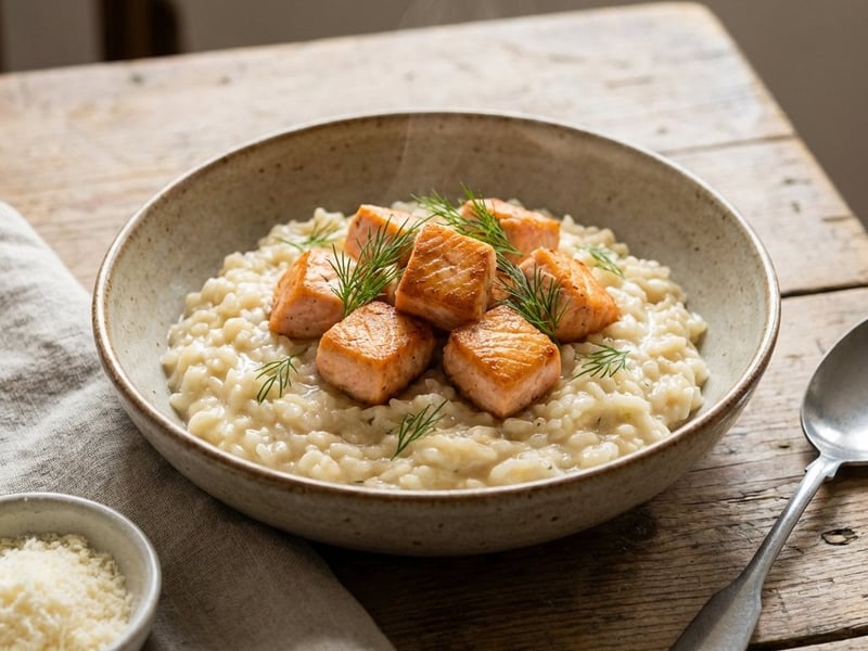 Cremiges Lachs-Dill-Risotto