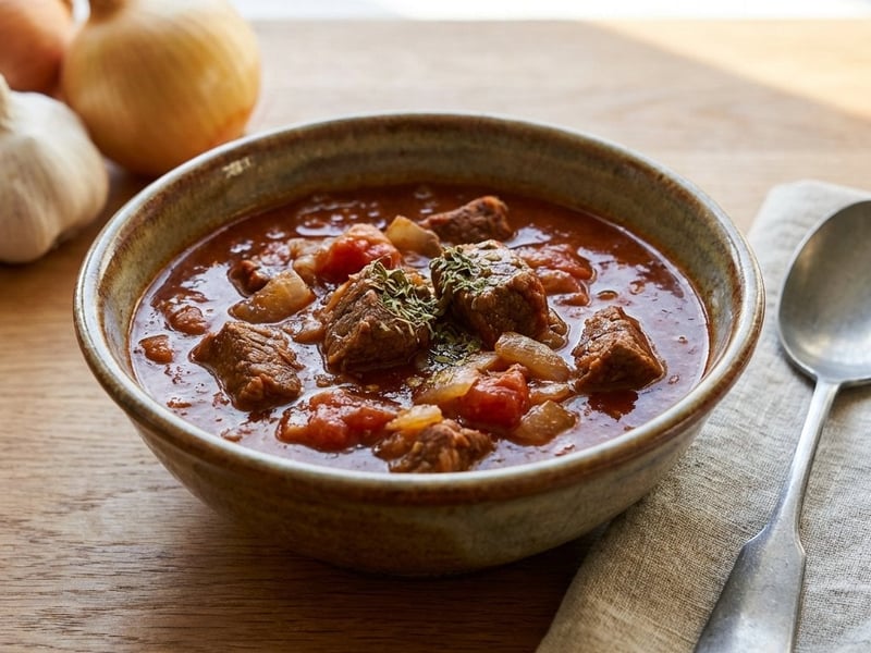 Ungarisches Gulasch mit Spirelli