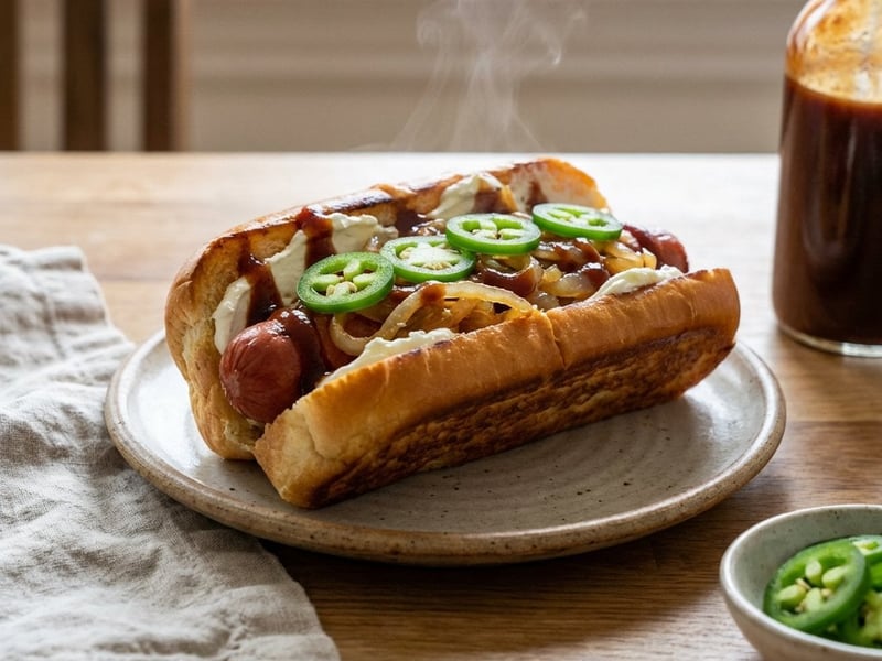 Seattle Hot Dog | Mit Frischkäse & karamellisierten Zwiebeln