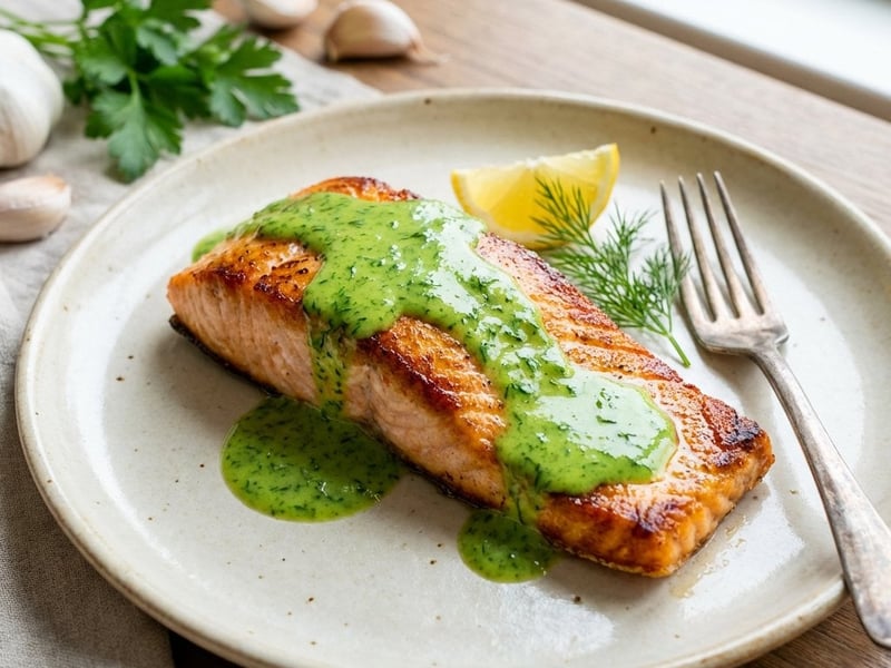 Lachs mit Petersiliensauce