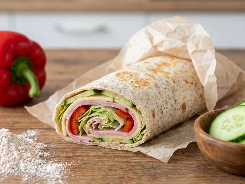 Wrap aus hausgemachten Dinkel-Tortillas