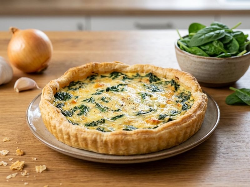 Herzhafter Spinatkuchen mit Gouda