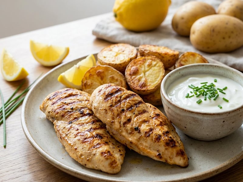 Mariniertes Hähnchen mit Ofenkartoffeln