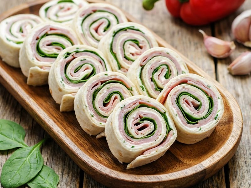Filled Ham Rolls with Cream Cheese