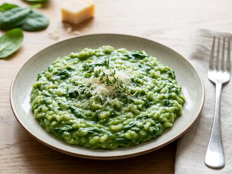 Cremiges Spinat-Risotto mit Parmesan