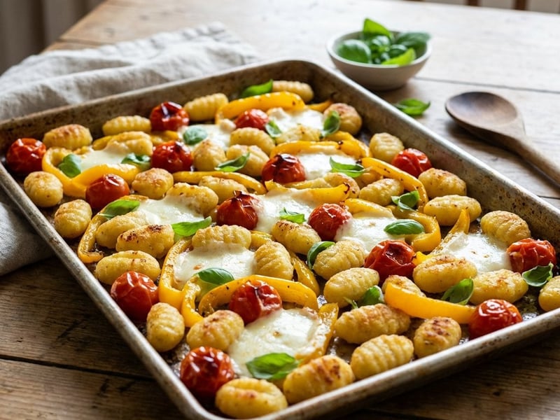 Knusprige Gnocchi mit Ofengemüse