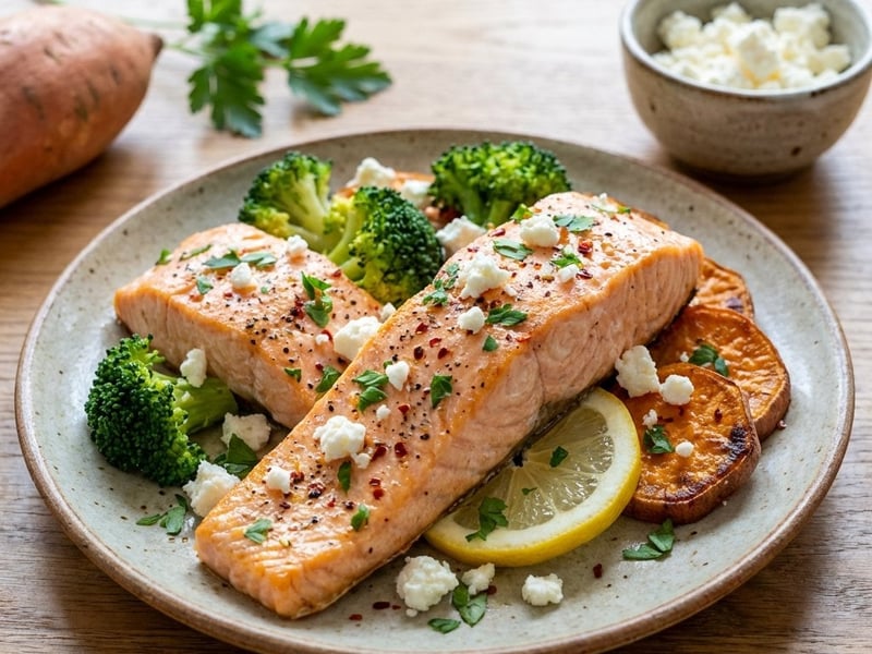 Lachs mit Süßkartoffeln und Brokkoli | Gesund & Schnell