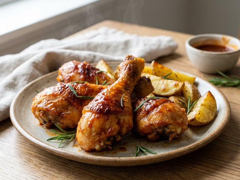 Crispy Chicken Thighs with Rosemary Potatoes