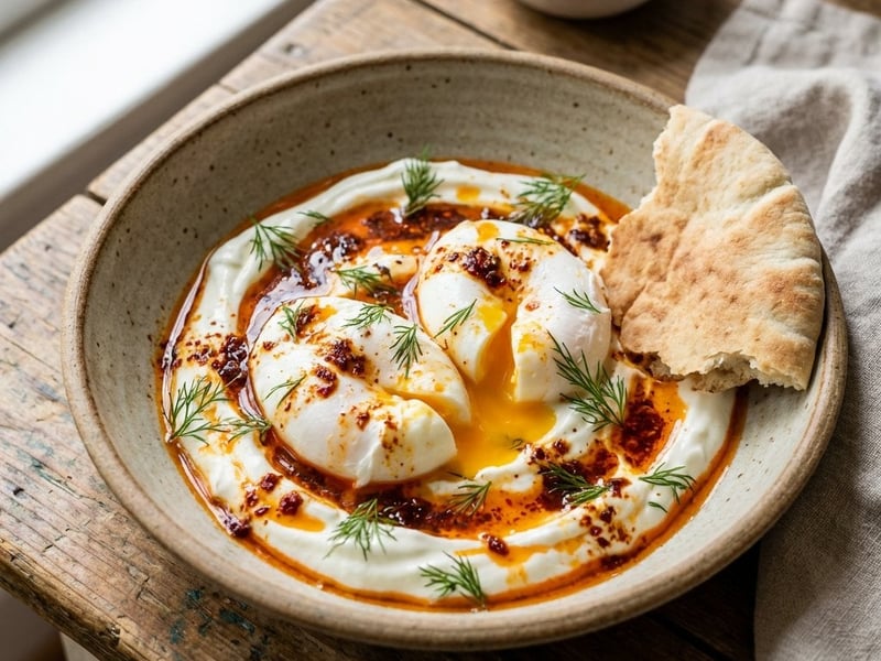 Türkische Eier (Çılbır) | Proteinreiches Frühstück