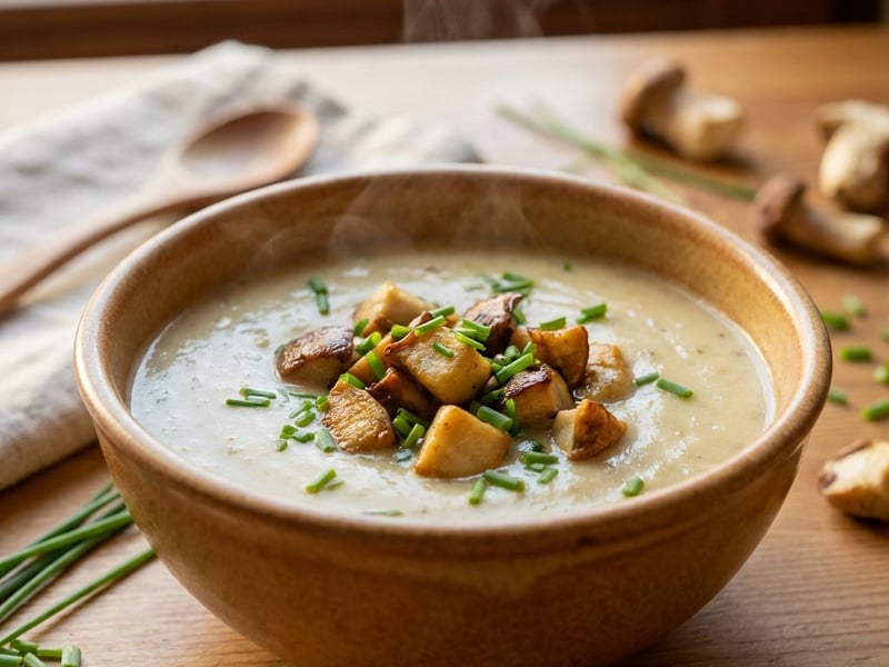 Kartoffelcremesuppe mit Steinpilzen