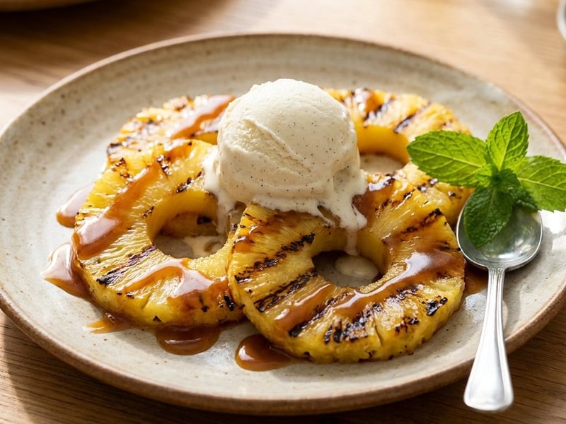 Gegrillte flambierte Ananas | Exotisches Grill-Dessert