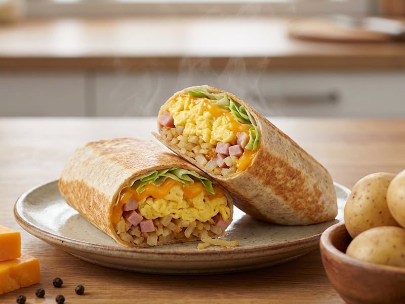 Burrito mit Kartoffeln und Cheddar