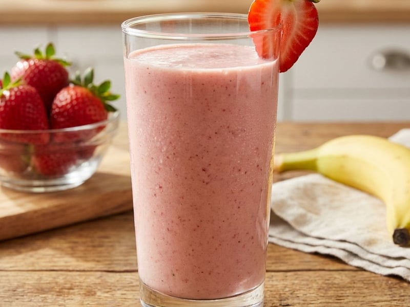 Erdbeer-Bananen-Smoothie mit Kefir | Erfrischend & Gesund